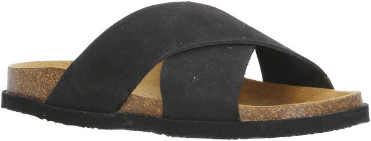 Scholl suède slippers grijs