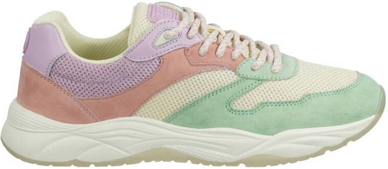 Scotch & Soda Celest 2.0 suède sneakers lichtgroen roze