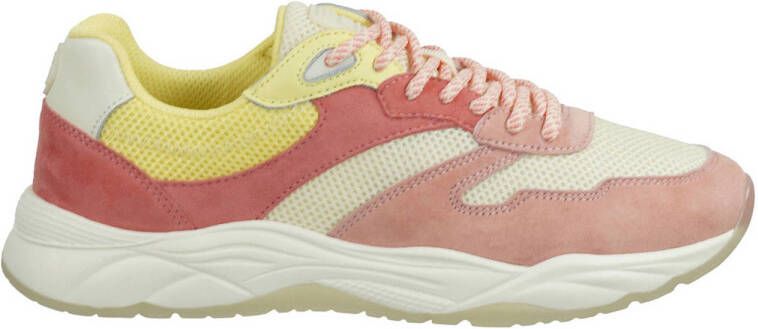 Scotch & Soda Celest 2.0 suède sneakers roze geel