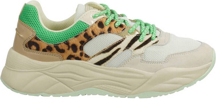 Scotch & Soda Celest suède sneakers groen beige