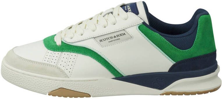 Scotch & Soda Court Cup sneakers wit groen blauw