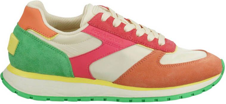 Scotch & Soda Inez suède sneakers oranje groen