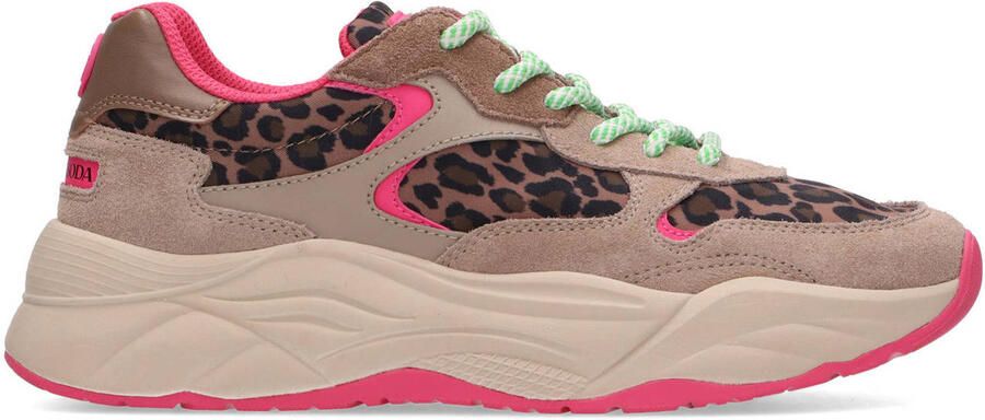 Scotch & Soda Scotch&Soda dames sneaker Celest 25 suède beige nylon leopard print - Foto 3