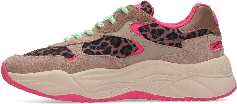 Scotch & Soda Scotch&Soda dames sneaker Celest 25 suède beige nylon leopard print - Foto 2
