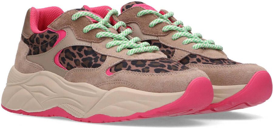 Scotch & Soda Scotch&Soda dames sneaker Celest 25 suède beige nylon leopard print