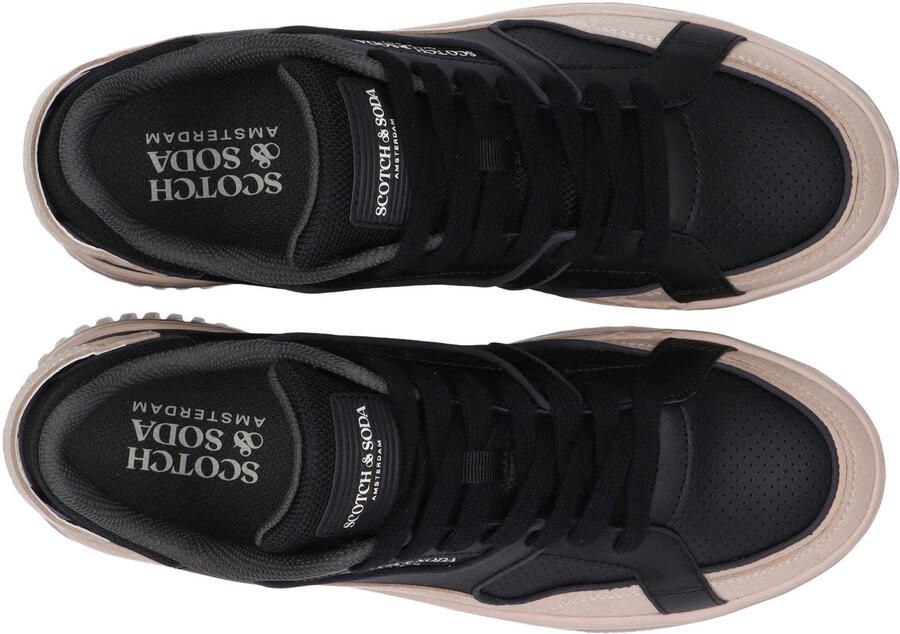 Scotch & Soda leren sneaker met meerkleurige accenten zwart - Foto 2