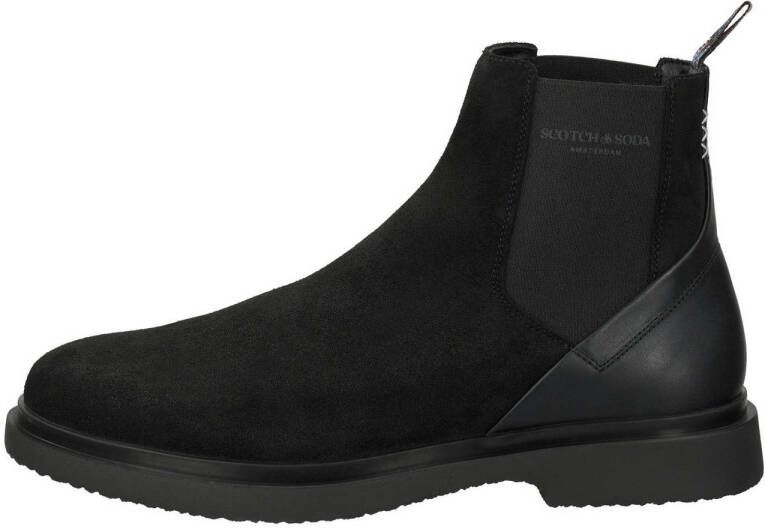 Scotch & Soda suede chelsea boots zwart