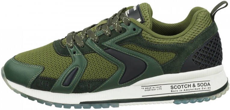 Scotch & Soda Vivex suède sneakers groen