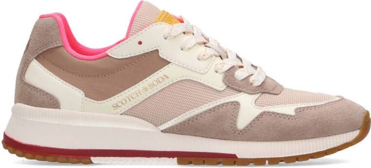 Scotch & Soda Vivi suède sneakers zand ecru