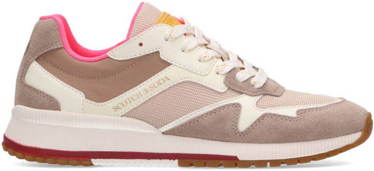 Scotch & Soda Vivi suède sneakers zand ecru