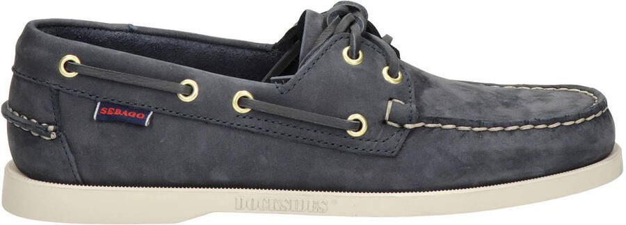 Sebago Dockside Nubuck leren bootschoenen blauw