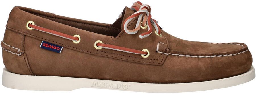 Sebago Dockside Nubuck leren bootschoenen bruin