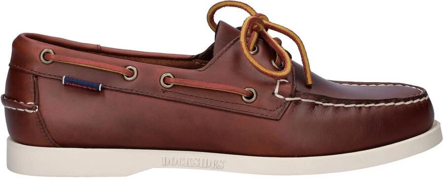 Sebago Dockside Waxed leren bootschoenen cognac