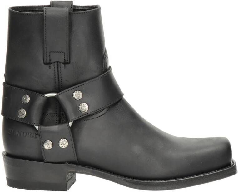 Sendra 9077 Pete leren bikerboots zwart