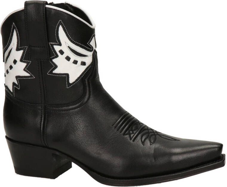 Sendra Judy leren cowboylaarze zwart wit