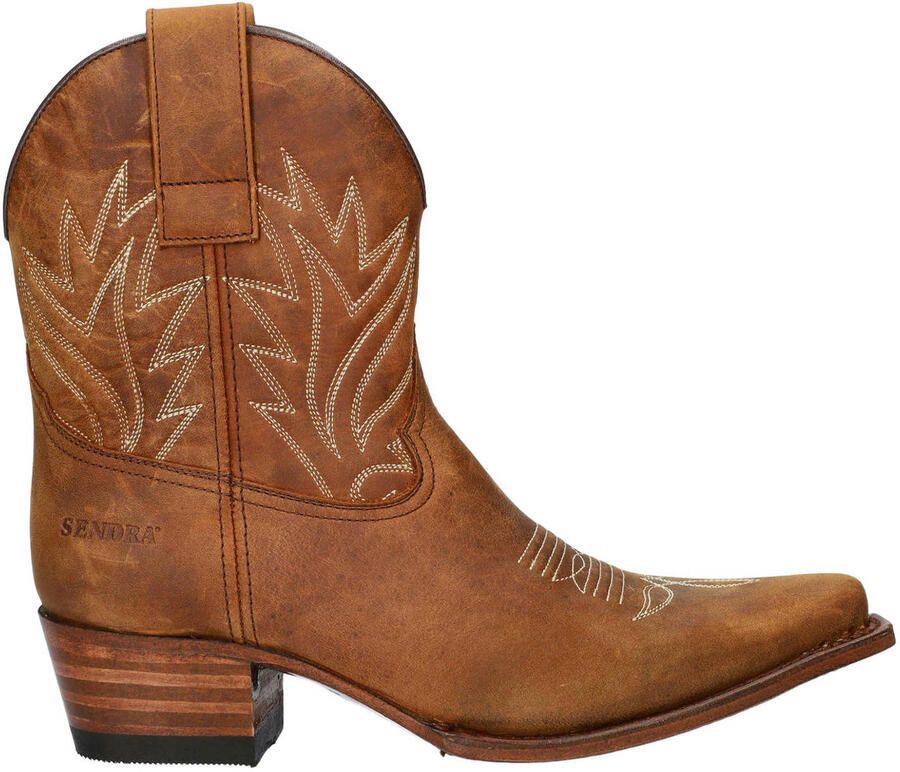 Sendra Gene Berdy suède cowboylaarzen met blokhak cognac