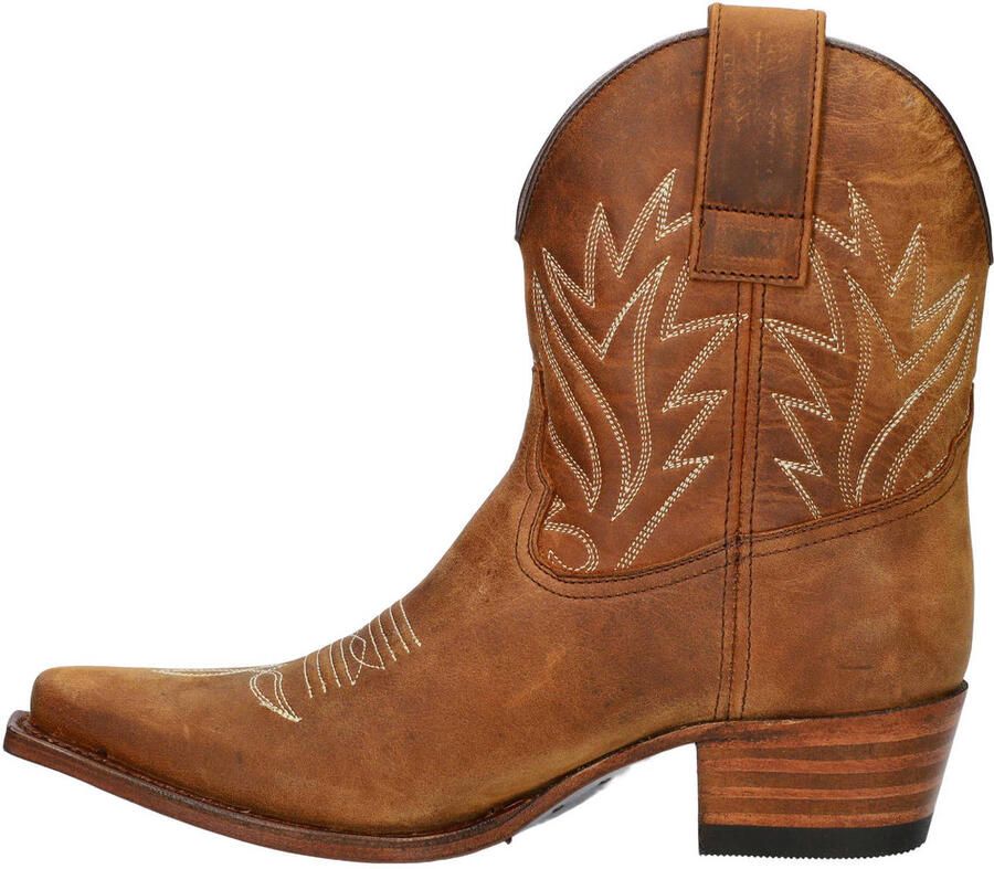 Sendra Gene Berdy suède cowboylaarzen met blokhak cognac - Foto 2