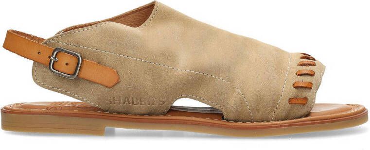 Shabbies Amsterdam Angel Sleeve leren sandalen beige cognac