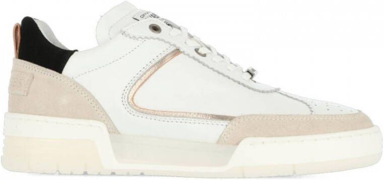 Shabbies Amsterdam leren sneakers wit beige