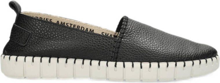 Shabbies Amsterdam NOVA Espa Floater leren espadrilles zwart