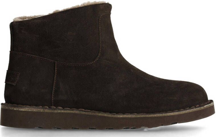Shabbies Amsterdam Palissa suède enkelboots donkerbruin