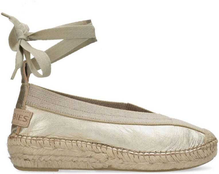 Shabbies Amsterdam PALMA Kimono leren espadrilles goud