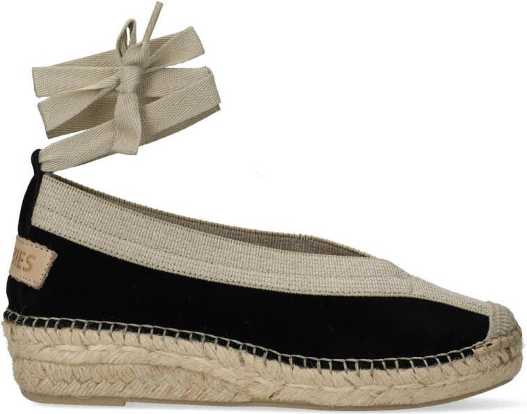 Shabbies Amsterdam PALMA Kimono suède espadrilles zwart