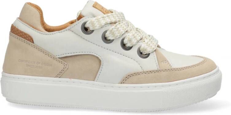 SHABBIES Lage Sneakers Dames Ragy Chunky Maat: 41 Materiaal: Leer Kleur: Wit