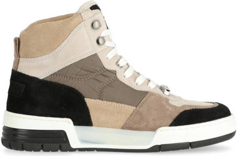 Shabbies Amsterdam Revin leren sneakers taupe bruin