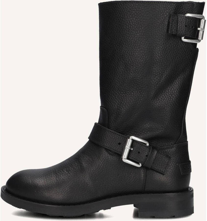 SHABBIES Biker Boots Dames Alyd Mia Maat: 40 Materiaal: Leer Kleur: Zwart