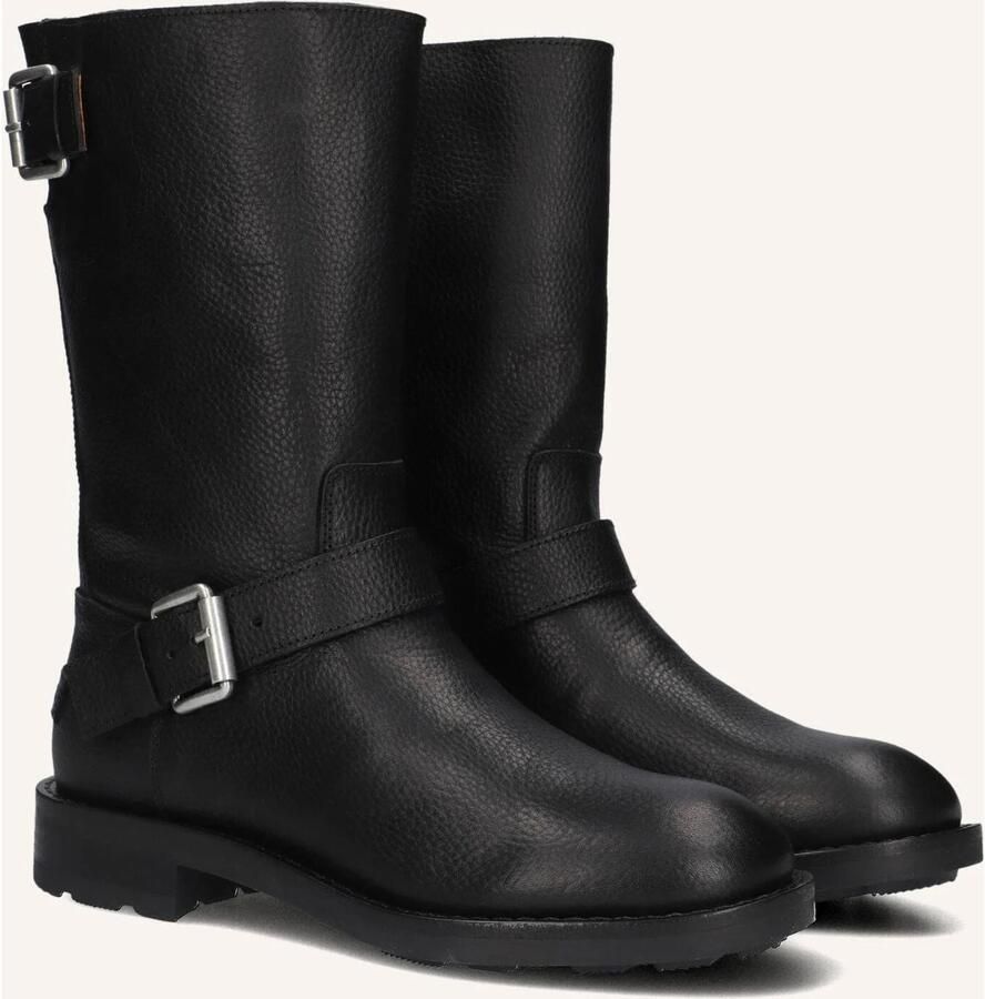 SHABBIES Biker Boots Dames Alyd Mia Maat: 40 Materiaal: Leer Kleur: Zwart - Foto 3