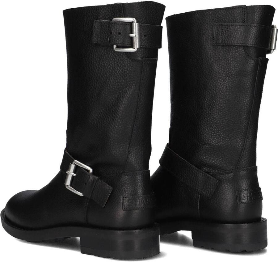 SHABBIES Biker Boots Dames Alyd Mia Leer Zwart