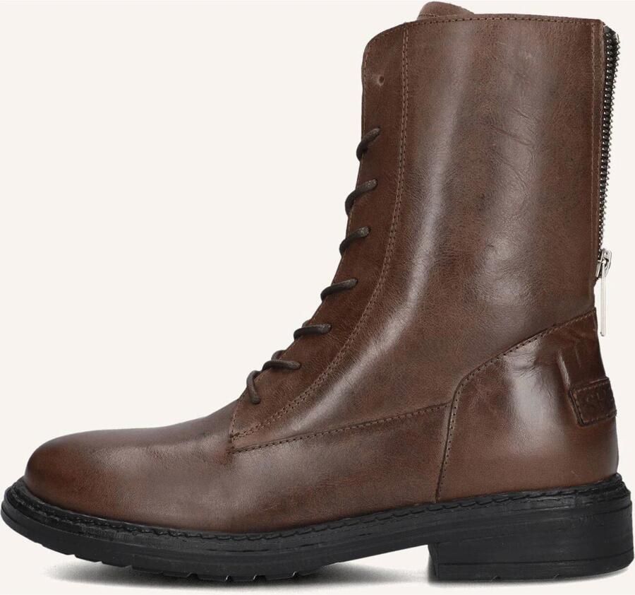 SHABBIES Veterboots Dames Duck Lacey Leer Bruin - Foto 2