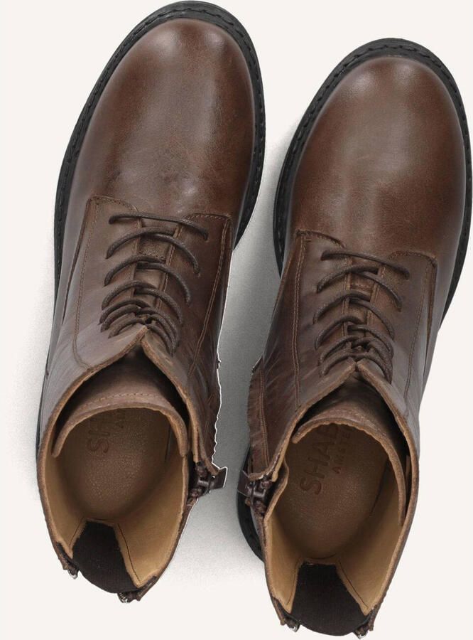 SHABBIES Veterboots Dames Duck Lacey Leer Bruin - Foto 3