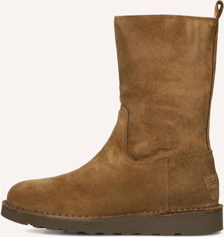 SHABBIES Enkelboots Dames Palissa Mia High Zip Suède Bruin - Foto 2