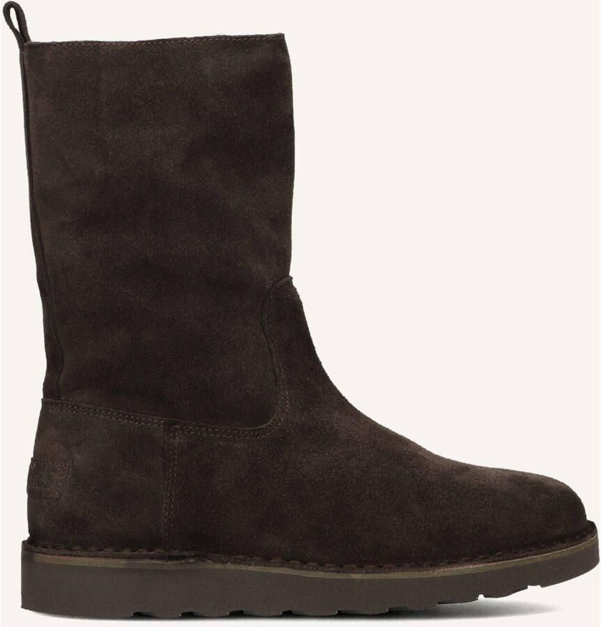 SHABBIES Enkelboots Dames Palissa Mia High Zip Suède Bruin - Foto 2