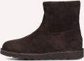 SHABBIES Enkelboots Dames Palissa Mia Zip Suède Bruin - Donkerbruin