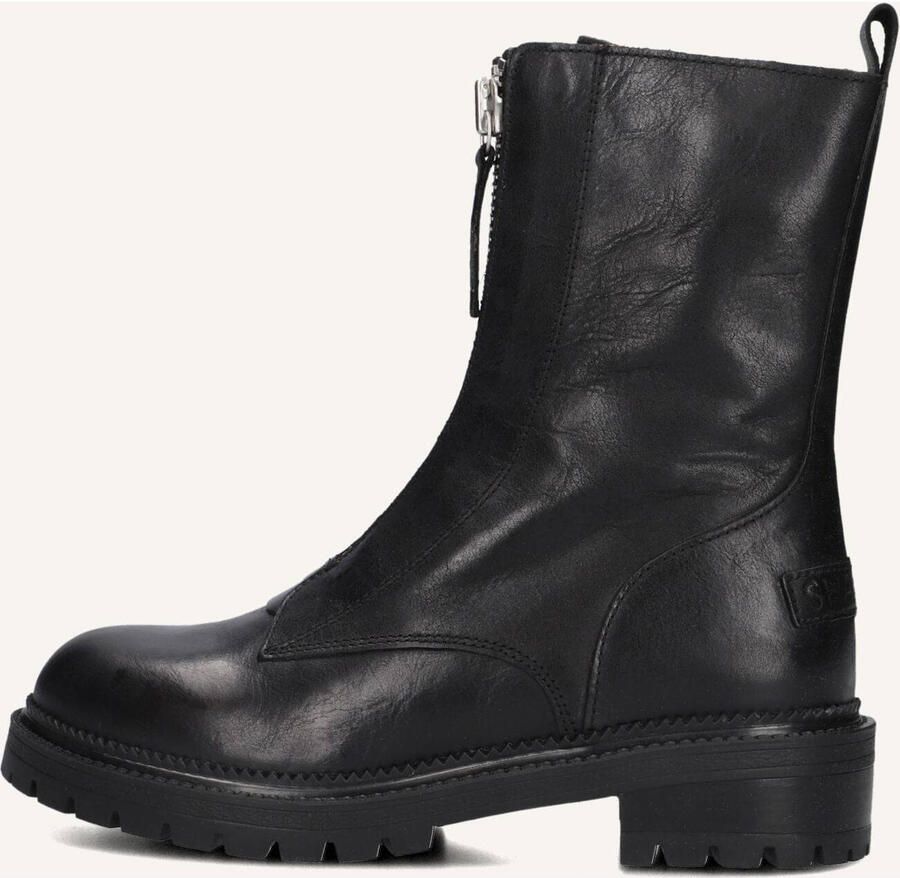 SHABBIES Enkelboots Dames Tirza Zipa Leer Zwart - Foto 5