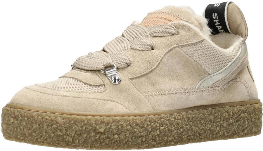 SHABBIES Lage Sneakers Dames Chewy Unna Suède Beige