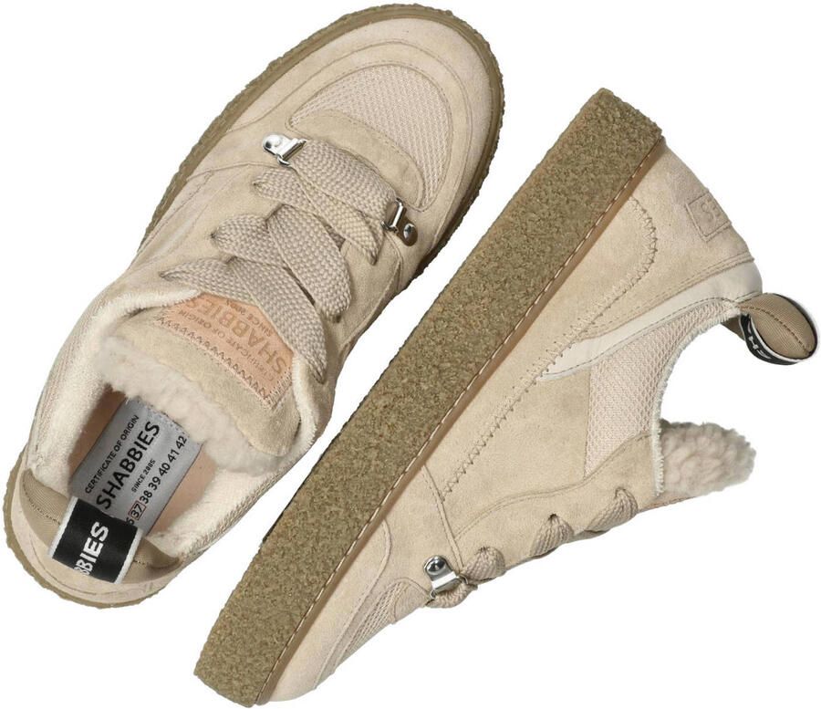 SHABBIES Lage Sneakers Dames Chewy Unna Suède Beige - Foto 2