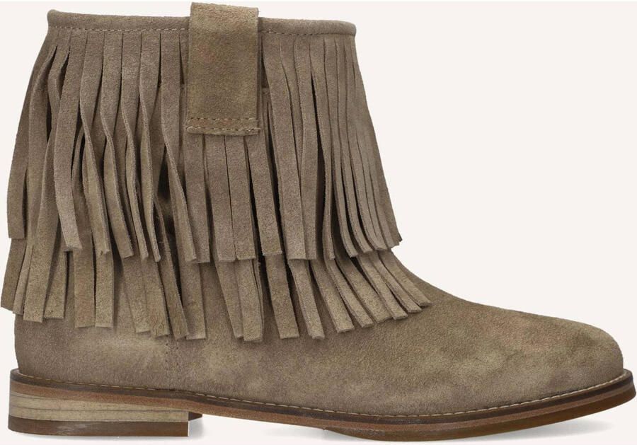 SHABBIES Enkellaarsjes Dames Festi Ibiza Suède Taupe