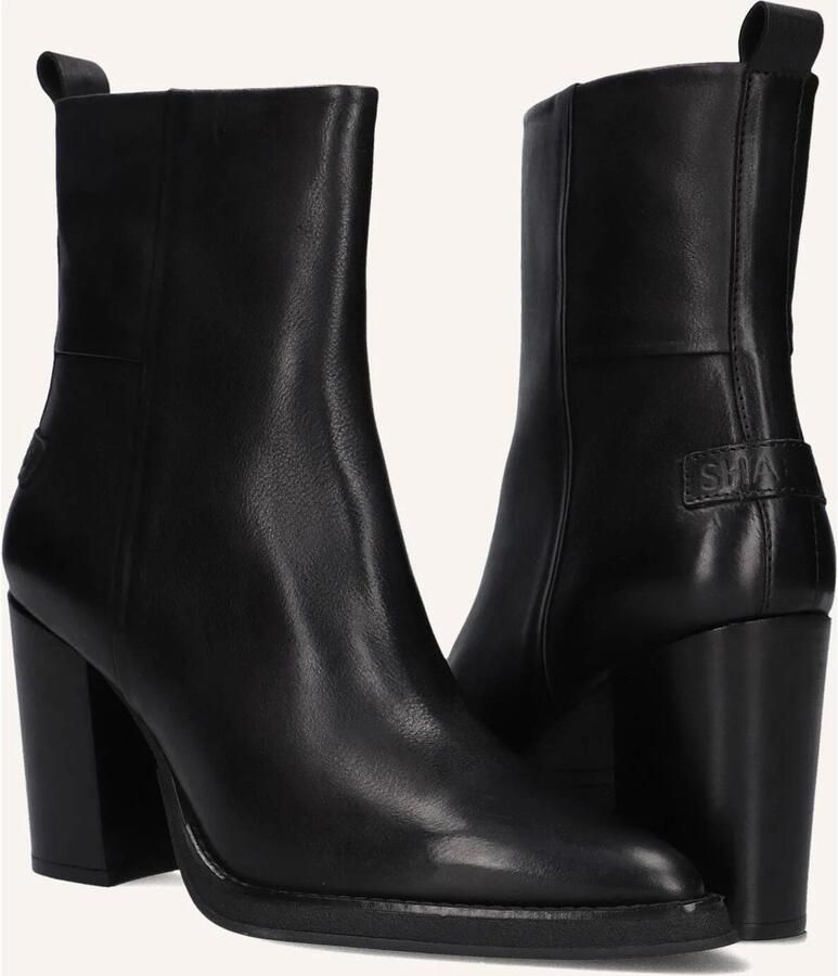Shabbies Amsterdam Shabbies Grunch Ami Enkellaarsjes Enkelboots met rits Dames Zwart - Foto 5