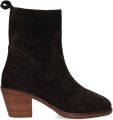 Shabbies Amsterdam Shabbies Joan Ankie Enkellaarsjes Enkelboots met rits Dames Zwart - Donkerbruin