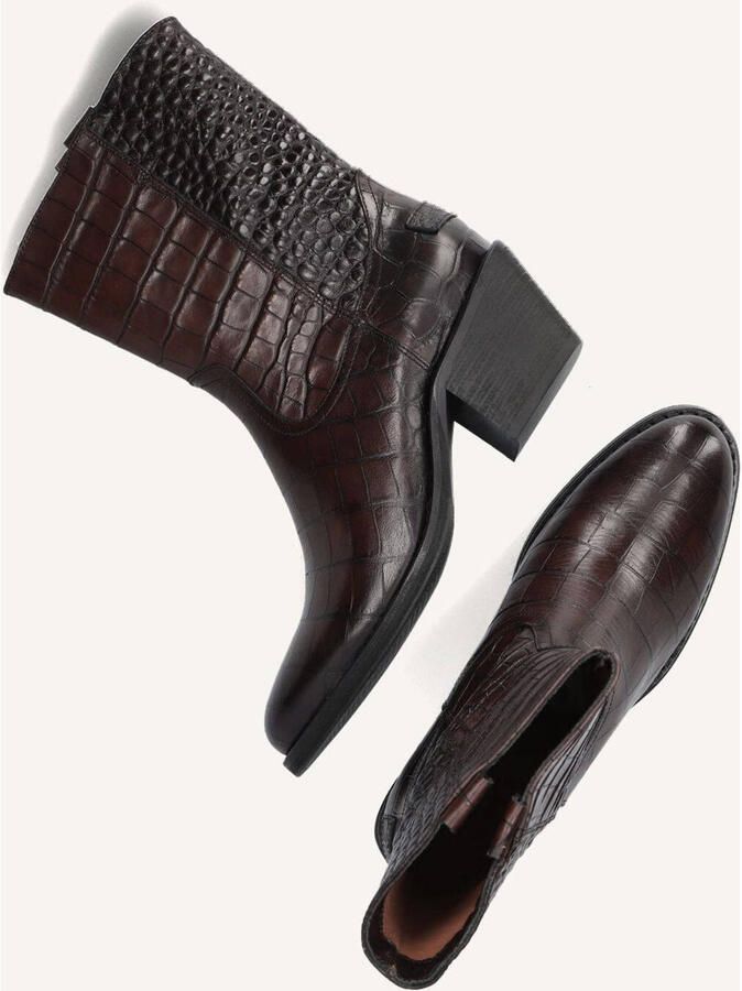 SHABBIES Enkellaarsjes Dames Juul Ankle Boot Leer Bruin - Foto 3