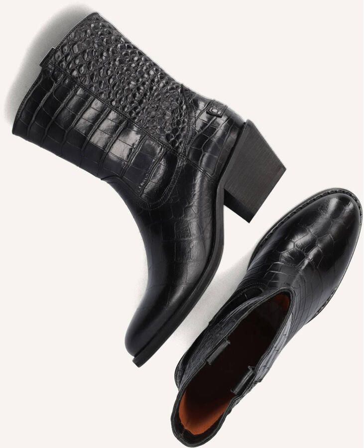 SHABBIES Enkellaarsjes Dames Juul Ankle Boot Leer Zwart - Foto 4