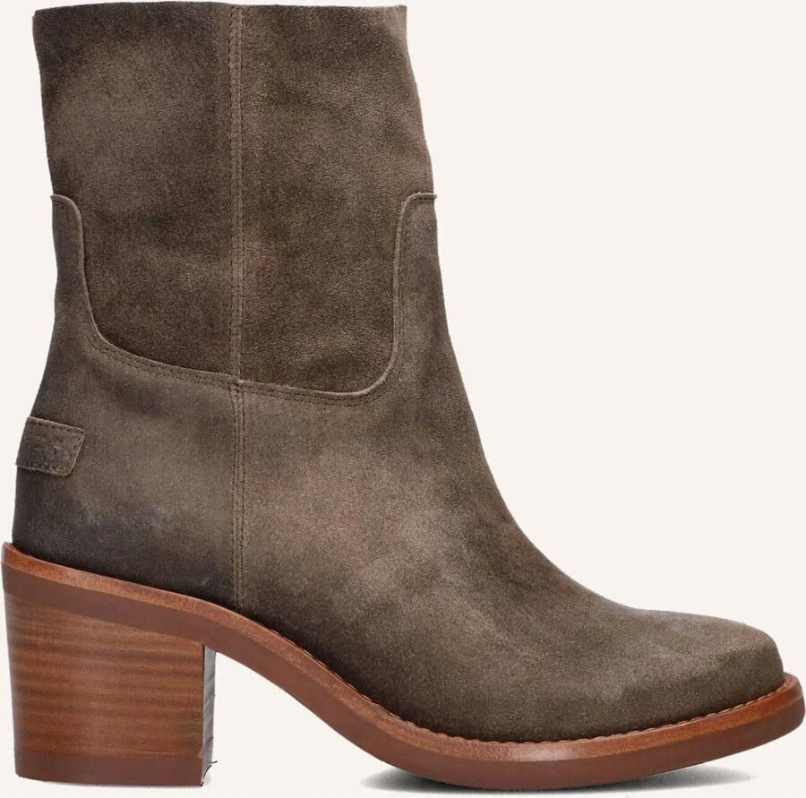 SHABBIES Enkellaarsjes Dames Puk Ankie Suède Taupe