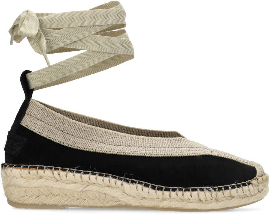 Shabbies Amsterdam Palma Kimono espadrille Suède Zwart - Foto 3
