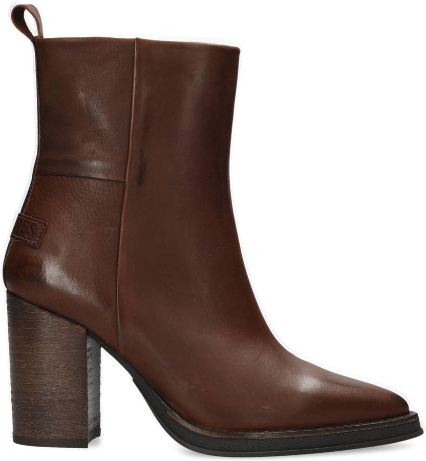 Shabbies Amsterdam Shabbies Grunch Ami Enkellaarsjes Enkelboots met rits Dames Bruin - Foto 5