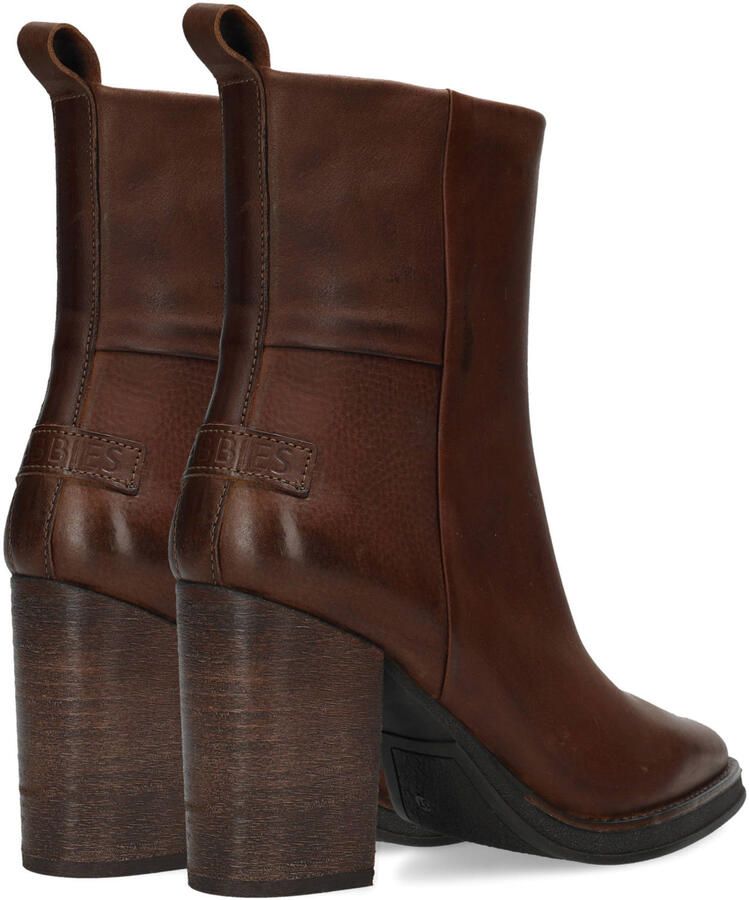 Shabbies Amsterdam Shabbies Grunch Ami Enkellaarsjes Enkelboots met rits Dames Bruin - Foto 7