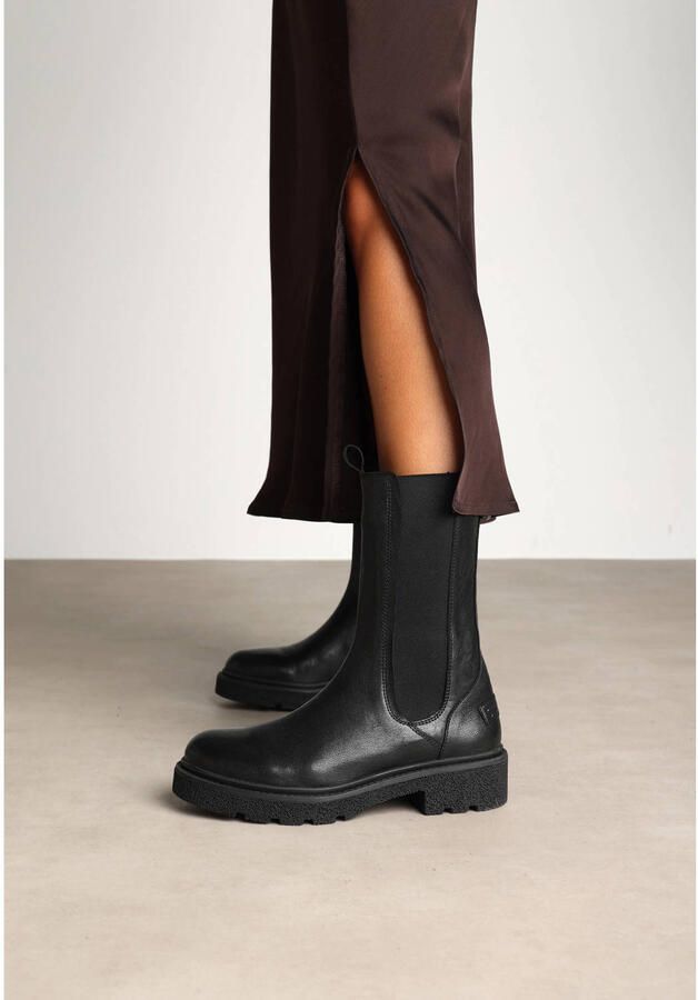 SHABBIES Chelsea Boots Dames Jacy Shelly Maat: 36 Materiaal: Leer Kleur: Zwart